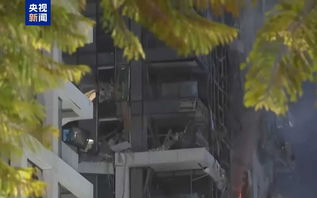 以色列特拉维夫一建筑被毁,来源:央视新闻