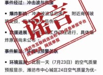 潍坊爆炸事故谣言澄清：实为飞机音爆
