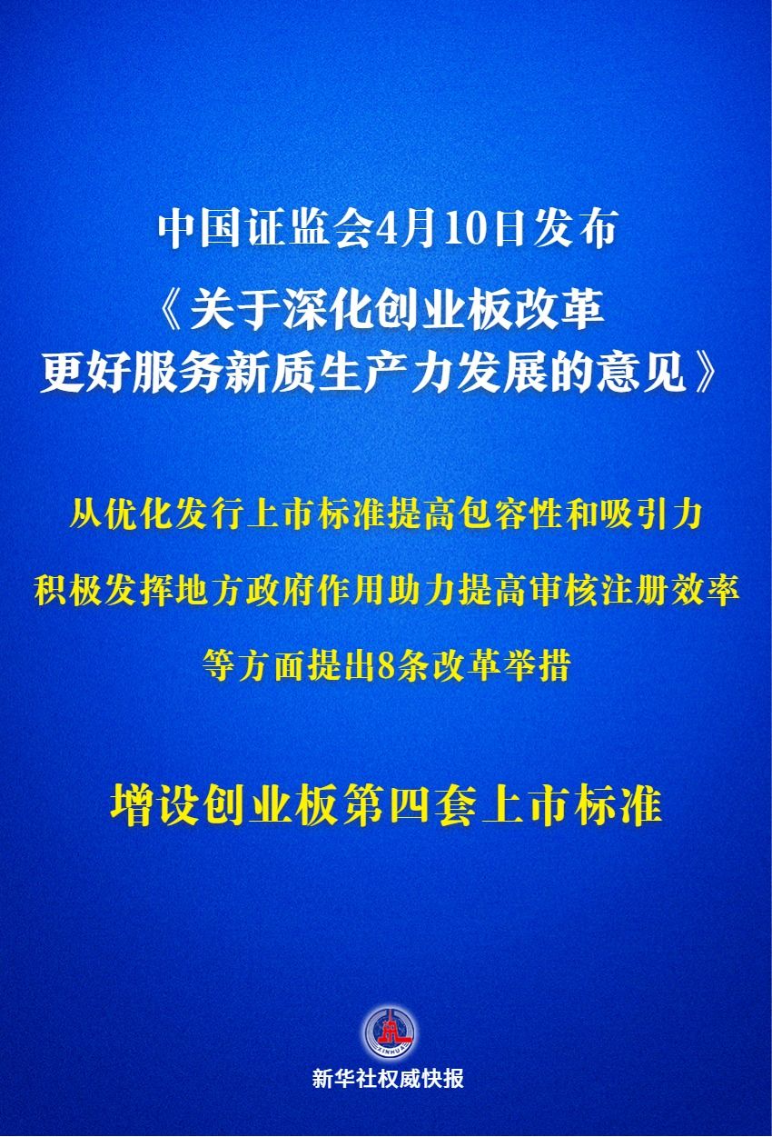 新华社权威快报｜创业板改革再出发 增设第四套上市标准