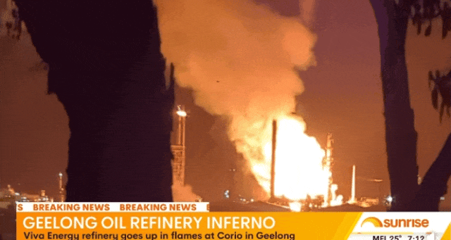 澳大利亚一炼油厂发生大火 为仅存两大炼油厂之一 1100人紧急撤离