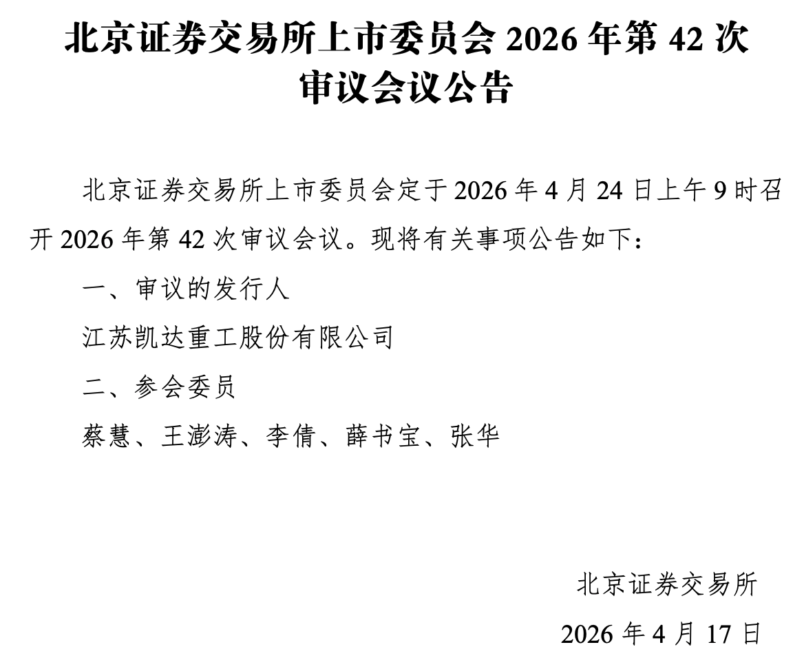 IPO雷达｜凯达重工即将上会！一季度营收净利双降，实控人夫妻间接控制100%表决权