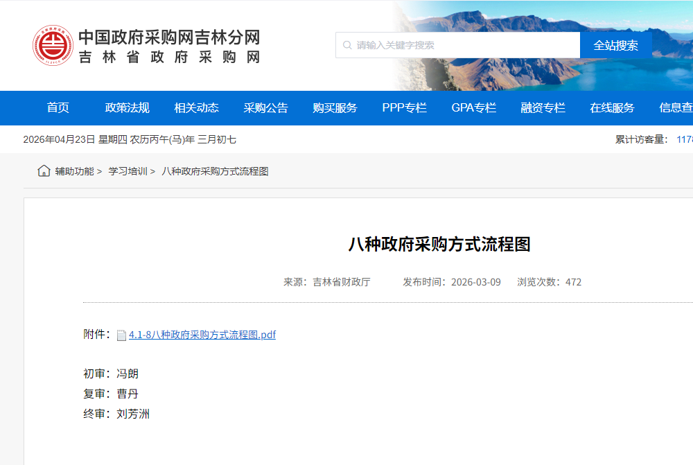 财政厅发布8种采购方式流程图