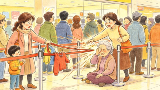 商场“一米栏”绳头如暗箭般击中老人眼睛……谁来负责？法院判了