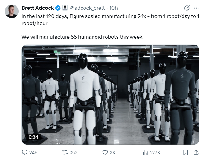 每小时造一台！Figure三代机器人量产提速 行业或开启“军备竞赛”？
